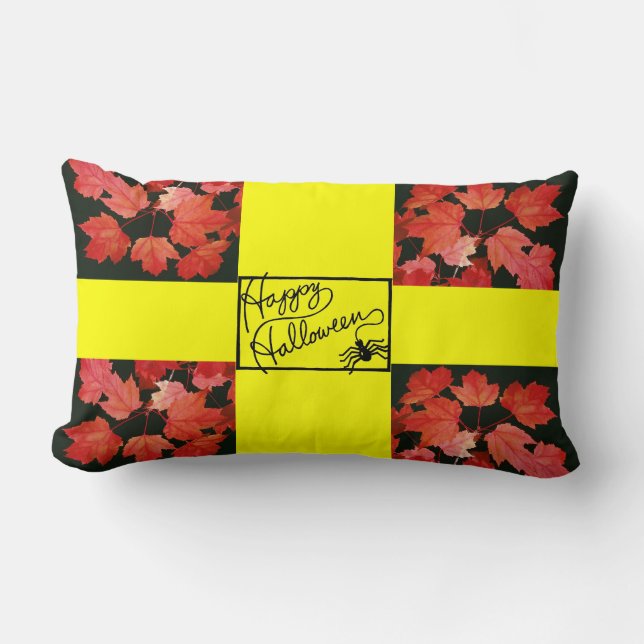 Happy Halloween and Spider - Lumbar Cushion (Front)