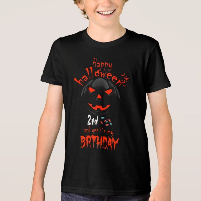 Happy Halloween And Yes It's My 2nd Birthday Tri-Blend Shirt (Front)
