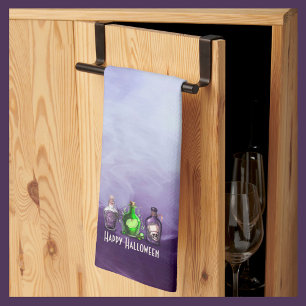 Happy Halloween Apothecary Jar Tea Towel