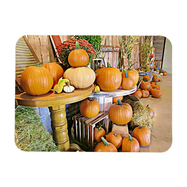 Happy Halloween Autumn Display Pumpkins Magnet (Horizontal)