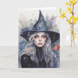 Happy Halloween Autumn Witch Design Card