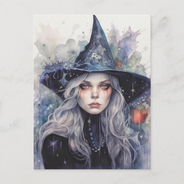 Happy Halloween | Autumn Witch Postcard (Front)
