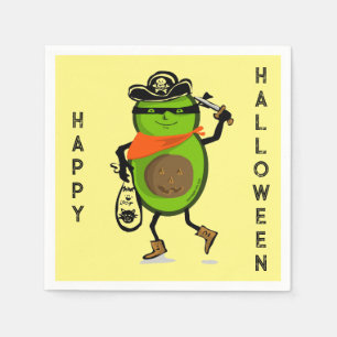 Happy Halloween Avocado Pirate Napkin