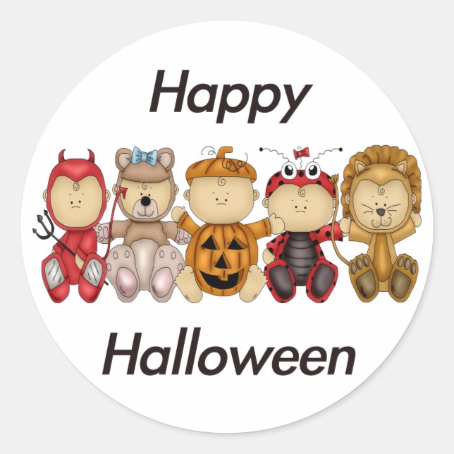 Happy Halloween (babies) Classic Round Sticker (Front)