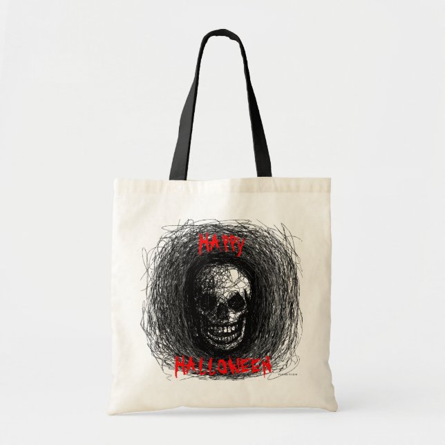 Happy Halloween Bag Skull Black (Front)