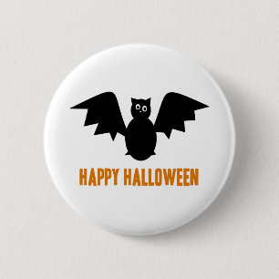 Happy Halloween Bat 6 Cm Round Badge