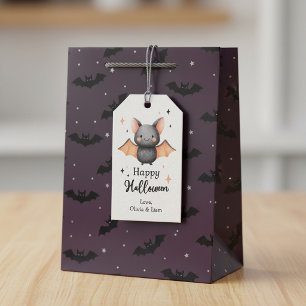 Happy Halloween Bat Custom Gift Tags