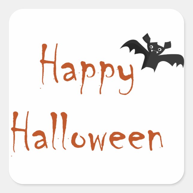 Happy Halloween Bat Sticker (Front)