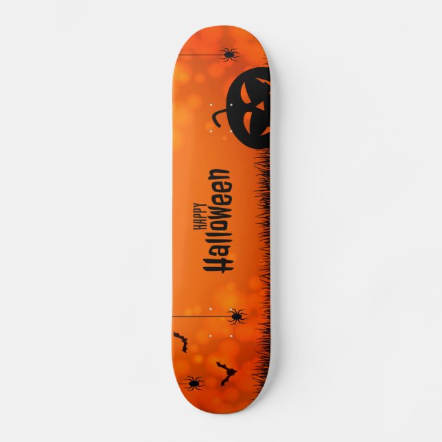 Happy Halloween (Bats and Spiders) Skateboard (Front)