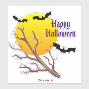 Happy Halloween Bats And The Moon