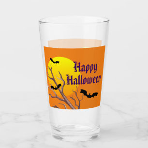 Happy Halloween Bats And The Moon Glass