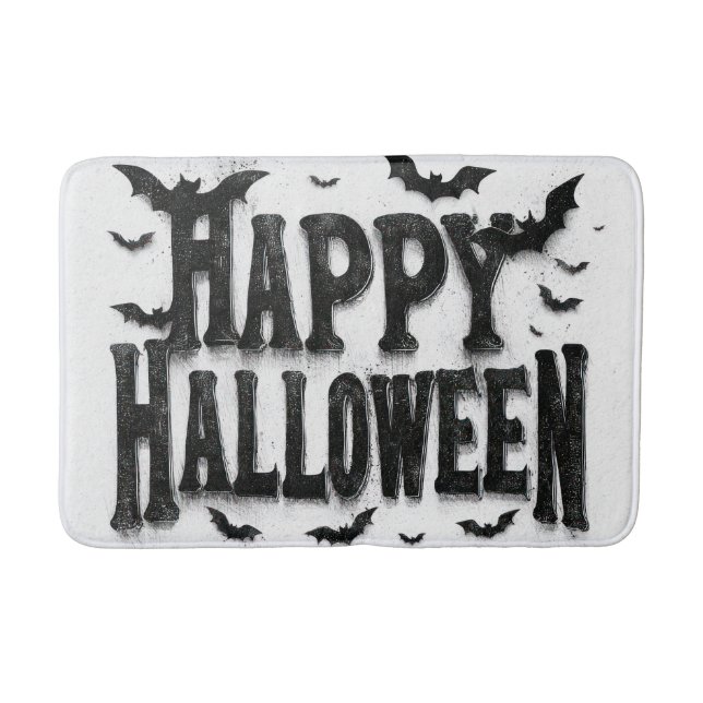 Happy Halloween - Bats Bath Mat (Front)