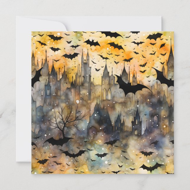 Happy Halloween Bats Card (Front)