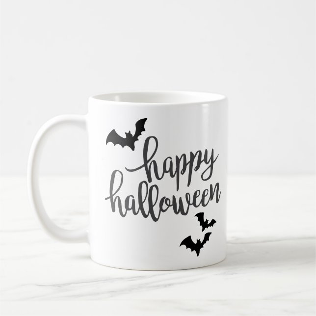 Happy Halloween Bats Coffee Mug (Left)