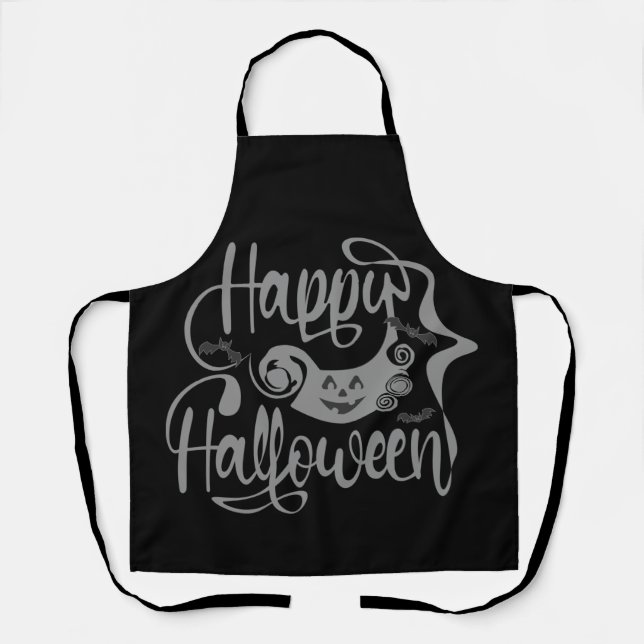 Happy Halloween bats  jack o lantern Apron (Front)