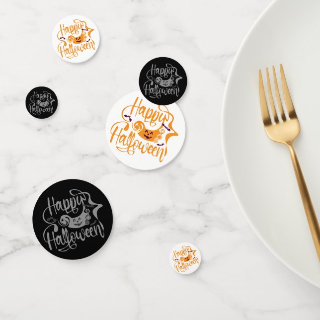 Happy Halloween bats  jack o lantern Confetti (Group)