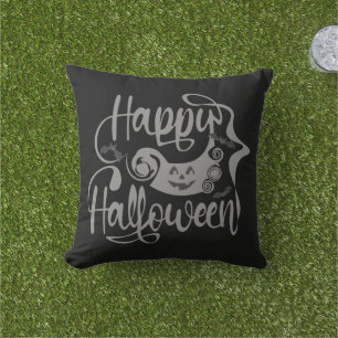 Happy Halloween bats  jack o lantern Cushion