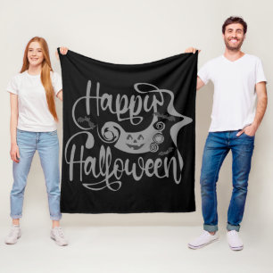 Happy Halloween bats  jack o lantern Fleece Blanket