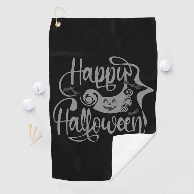 Happy Halloween bats  jack o lantern Golf Towel (InSitu)