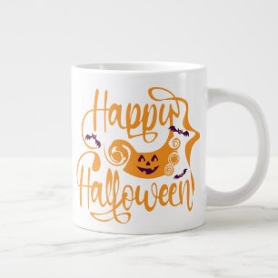 Happy Halloween bats  jack o lantern   Large Coffee Mug