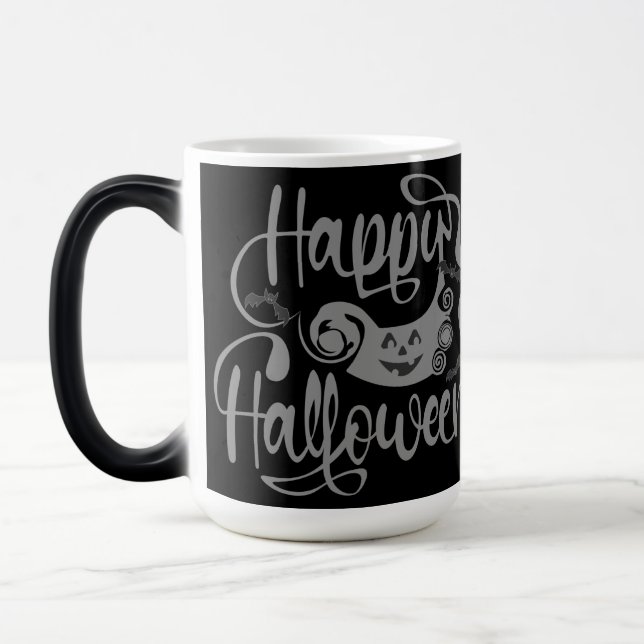 Happy Halloween bats  jack o lantern Magic Mug (Left)