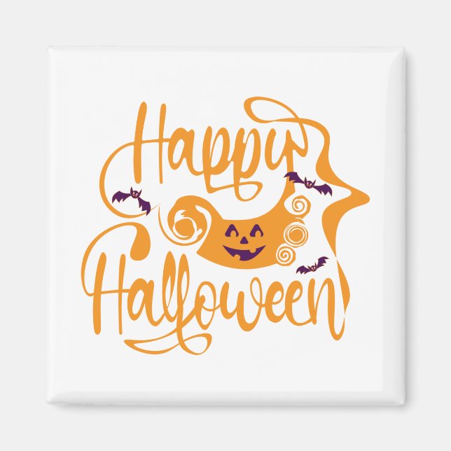 Happy Halloween bats  jack o lantern Magnet (Front)