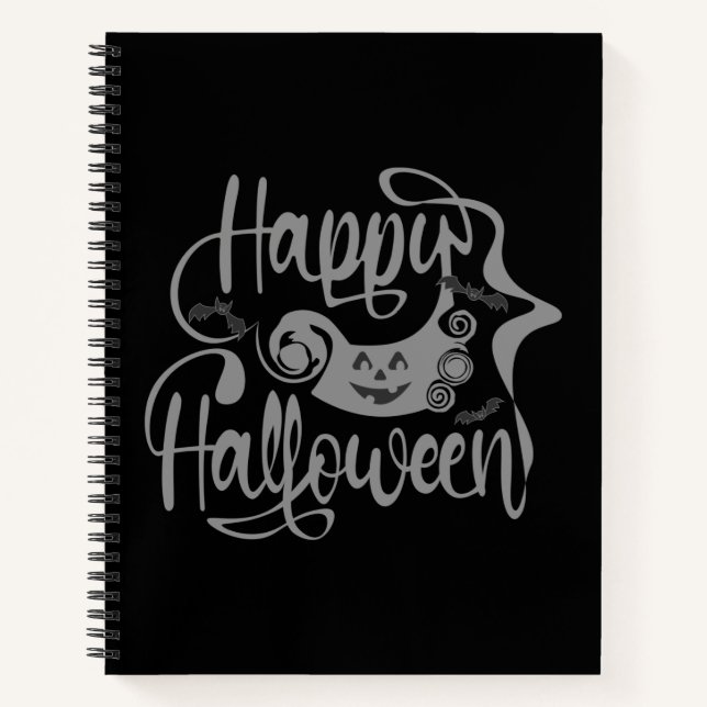 Happy Halloween bats  jack o lantern Notebook (Front)