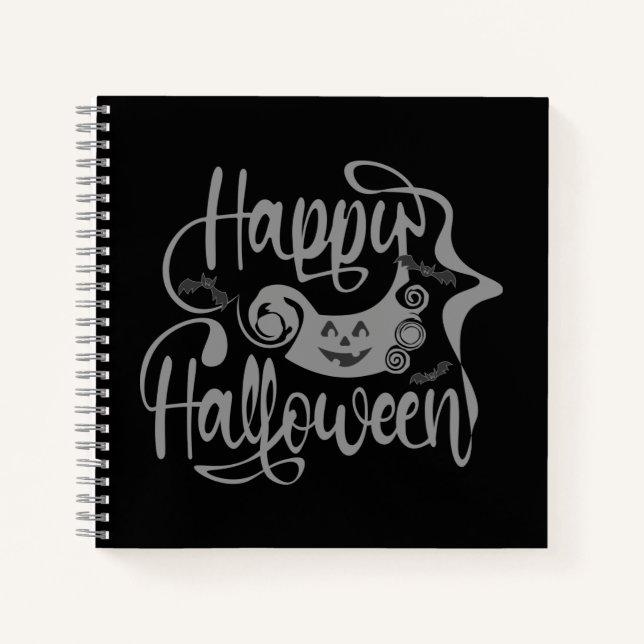 Happy Halloween bats  jack o lantern Notebook (Front)