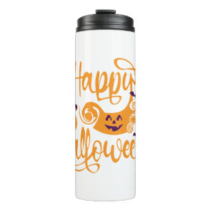 Happy Halloween bats jack o lantern Thermal Tumbler