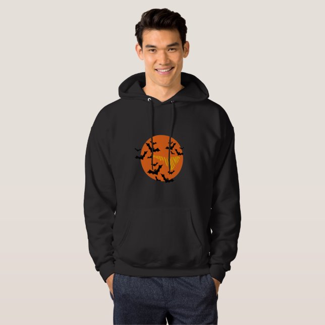 Happy Halloween Bats & Moon Sweatshirt (Front Full)