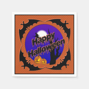 Happy Halloween Bats Paper Party Napkins
