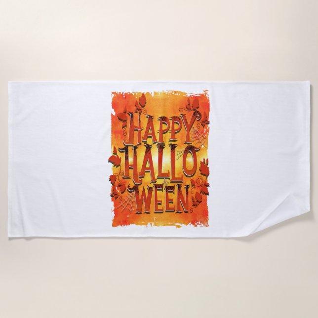 Happy Halloween                              Beach Towel (Front)