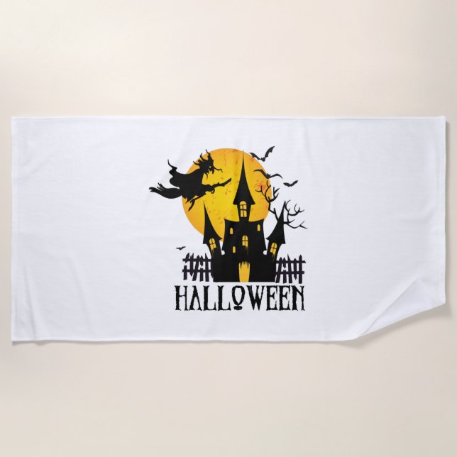 Happy Halloween         Beach Towel (Front)