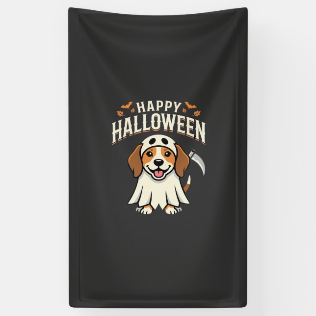 Happy Halloween Beagle Dog Design_1 Banner (Vertical)