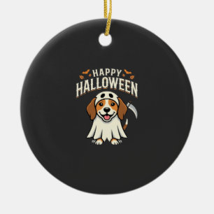Happy Halloween Beagle Dog Design_1 Ceramic Tree Decoration