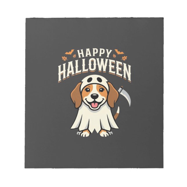 Happy Halloween Beagle Dog Design_1 Notepad (Front)