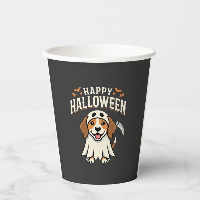Happy Halloween Beagle Dog Design_1 Paper Cups (Front)