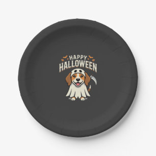Happy Halloween Beagle Dog Design_1 Paper Plate