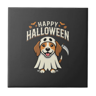 Happy Halloween Beagle Dog Design_1 Tile