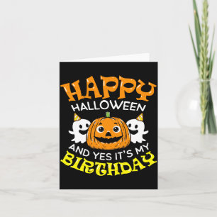 Happy Halloween Birthday Born On Girl Boy Party Card