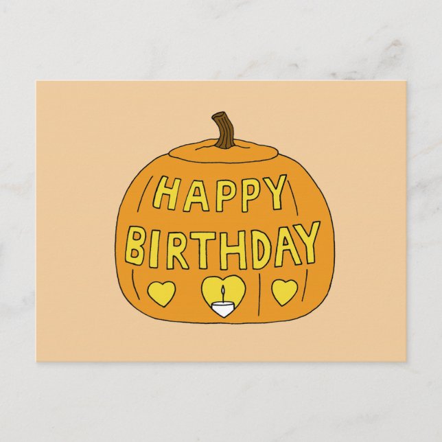 Happy Halloween Birthday Cartoon Postcard (Front)