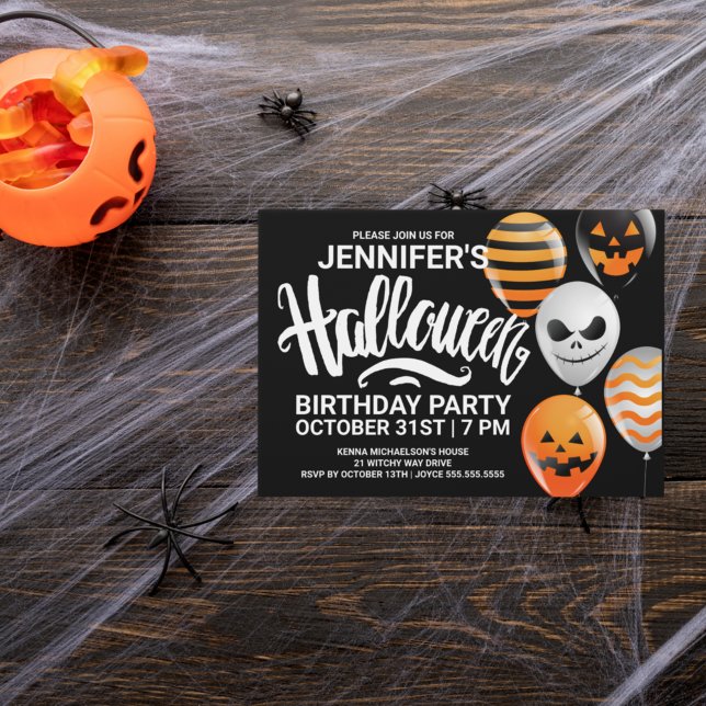 Happy Halloween Birthday |  Party Invitation Postcard (Creator Uploaded)