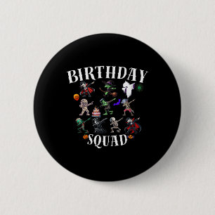 Happy Halloween Birthday Squad Matching Family Par 6 Cm Round Badge