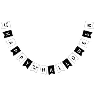 Happy Halloween Black and White Bunting