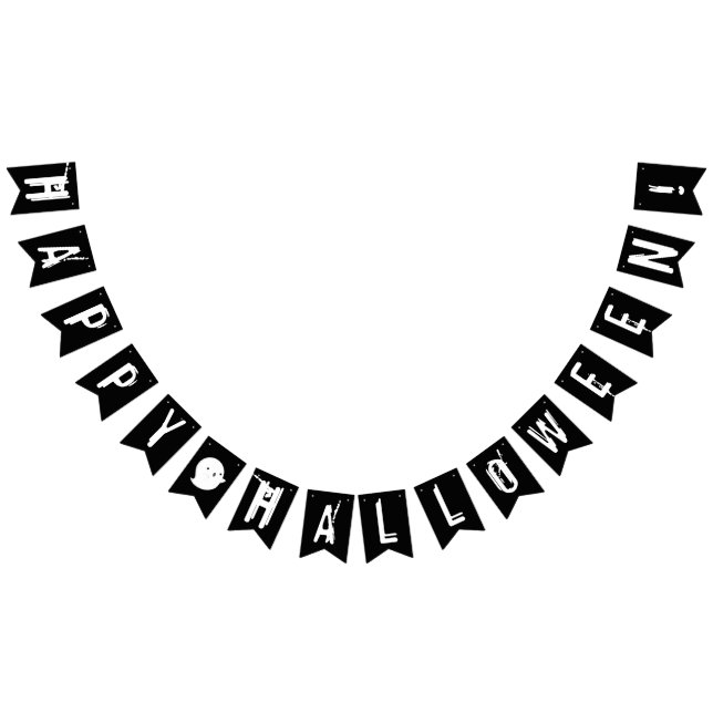 Happy Halloween Black and White Ghost Bunting (All)