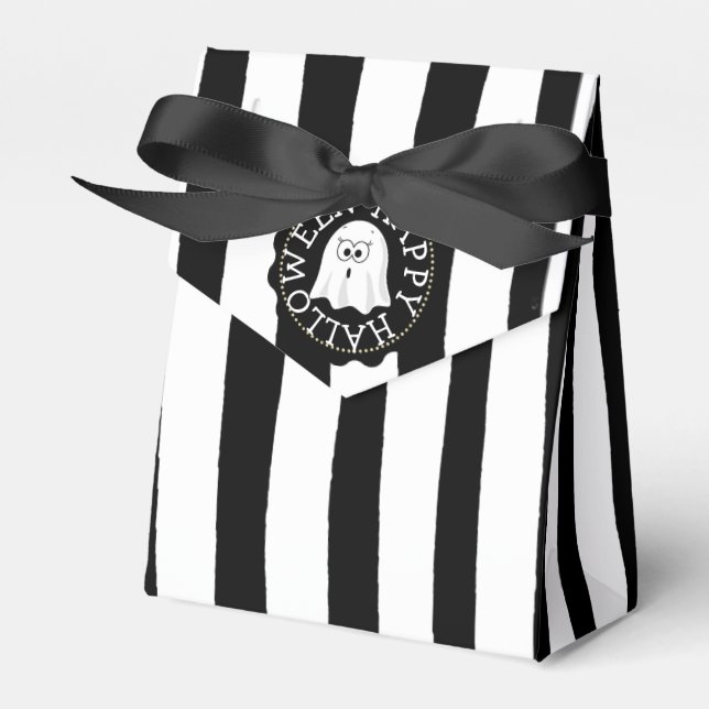 Happy Halloween Black and White Party Favour Bags Box (Front Side)