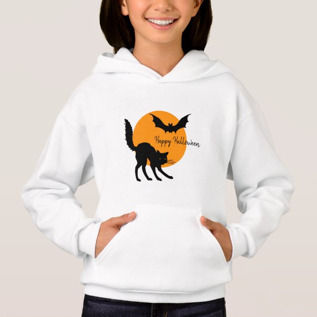 Happy Halloween Black Cat and Bat (Front)