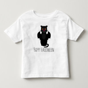 Happy Halloween Black Cat Bat Toddler T-Shirt