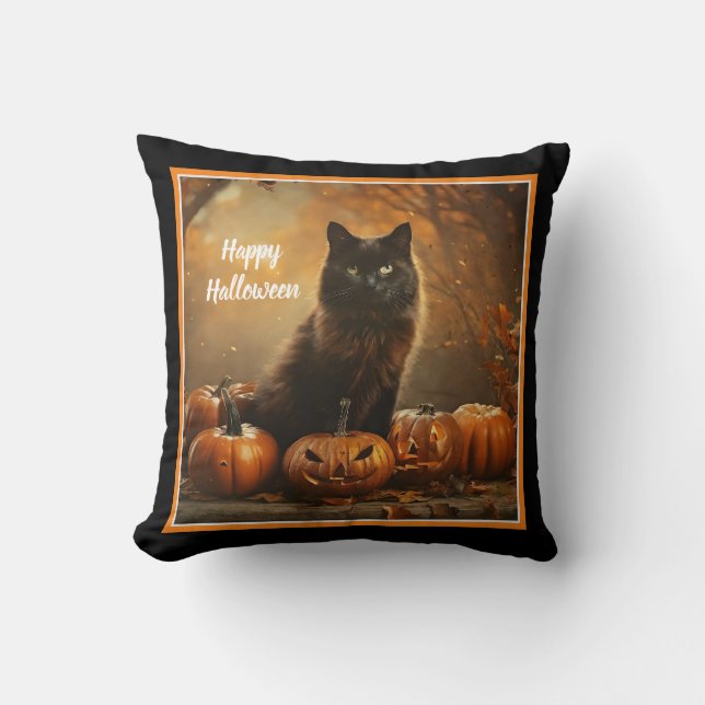 Happy Halloween Black Cat Collection Cushion (Front)
