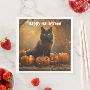 Happy Halloween Black Cat Collection Napkin